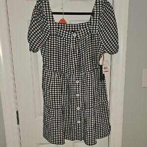 Black Tape_ Black and White Checkered Dress
